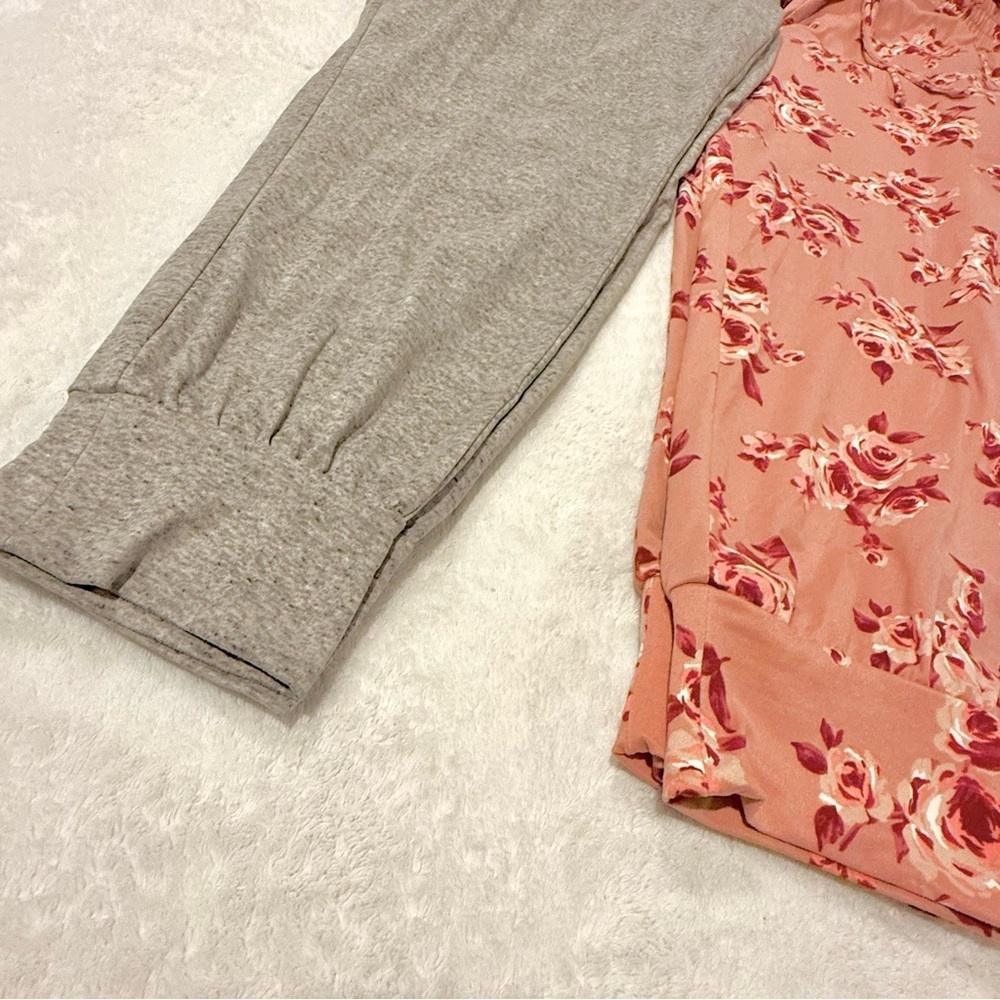 Super Soft Gray & Floral Jogger Pants Set (NWOT) - Picture 6 of 7
